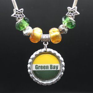 Green Bay Packer Bottle Cap Necklace